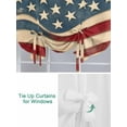 thumbnail image 3 of Vintage American Flag Tie Up Curtains for Windows 63 Inch Length Balloon Curtains Kitchen Adjustable Balloon Window Shade Blue Red White Star US Flag Tie Up Valance Bathroom Curtain Window 42"x63", 3 of 6