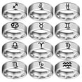 thumbnail image 2 of PAMTIER Men's Women's Stainless Steel 8MM Simple 12 Constellations Horoscope Zodiac Signs Wedding Band Ring Silver Pisces Size 12, 2 of 3