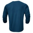 thumbnail image 4 of Oversized Tshirts for Men Solid Color Long Sleeve Casual Loose Dark Blue Fall Top size XL, 4 of 7
