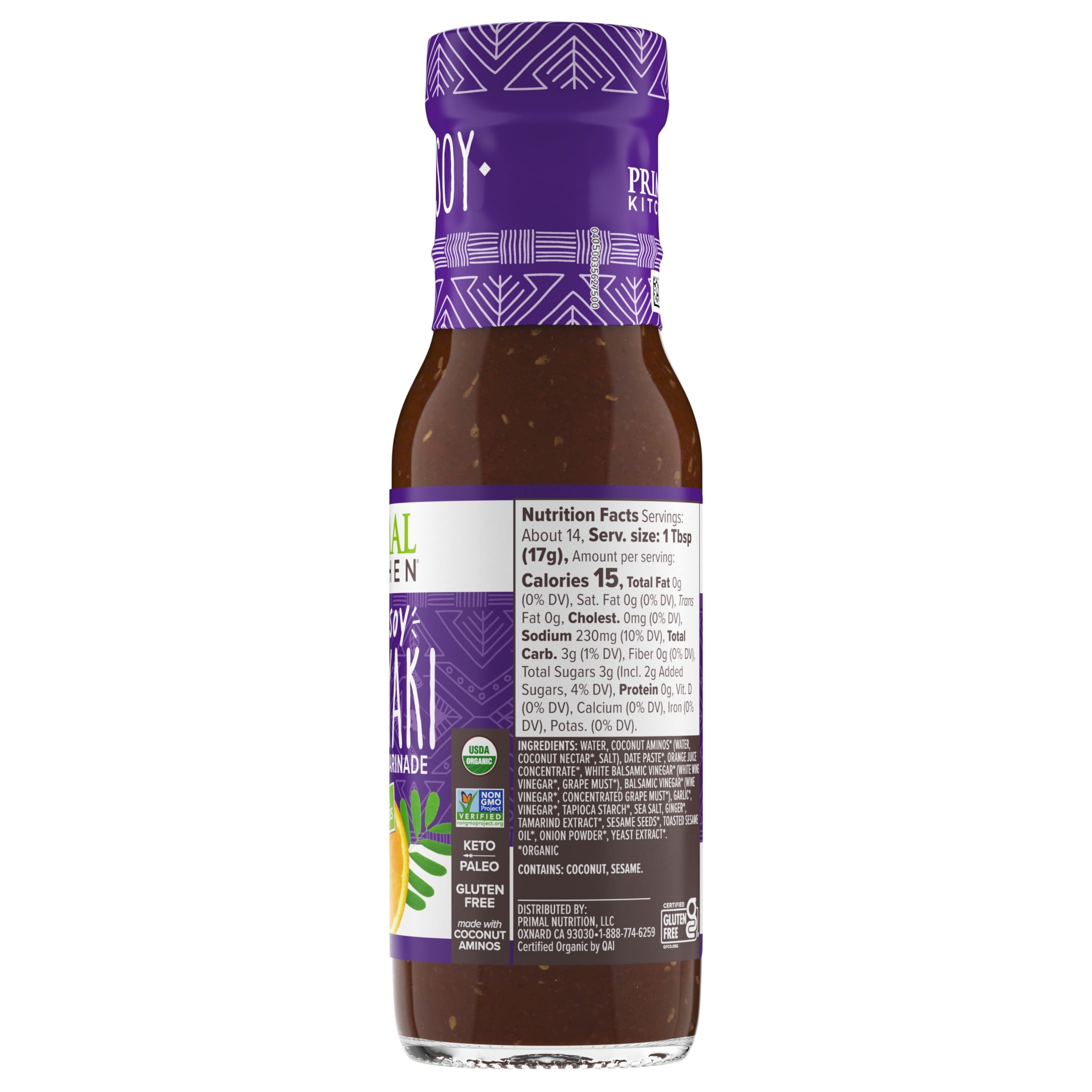 Primal Kitchen No Soy Organic Teriyaki Sauce & Marinade 8.5 oz