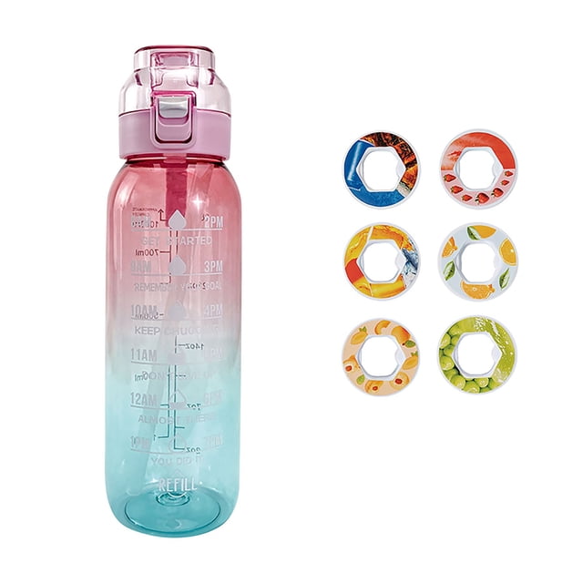 Buy 2 get 10% off ! 1000ml Bottle, Update Water Bottle Up Set With 6 Capsules Drinking Straw, Outdoor Water Bottle