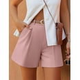 thumbnail image 4 of Sokhug Womens Bermuda Shorts High Waisted with Pockets Pleated Tailored Wide Leg Casual Summer Dress Shorts, 4 of 9