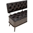 thumbnail image 6 of DecMode Metal Storage Bench with Tufted Faux Leather, Black, 6 of 13