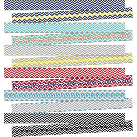 UPC: 0704068040007 | Barker Creek Double-Sided Border 6-Pack  Chevron  Multi-Design  35  Each of 6 Colorful Sets of Double-Sided Border with Coordinating Chevron Designs  210  of Trim Total (4000)