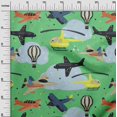thumbnail image 3 of oneOone Silk Tabby Light Green Fabric Airplane Nursery Kids Sewing Material Print Fabric By The Yard 42 Inch Wide, 3 of 6