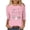 A1 Light Pink, variant on BODOAO Breast Cancer Awareness Graphic Tee for Women, Floral Ribbon Sparkle Print, 3/4 Sleeve Crew Neck Shirt for October Support Events, Fundraisers and Everyday Wear Colorful L