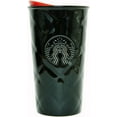 thumbnail image 1 of Starbucks Black Quilted Travel Mug with Red Lid 10 Oz Ceramic Tumbler, 1 of 3