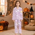 thumbnail image 2 of LILIYA Halloween 2-Piece Loose-fit Button Down Matching Pajama Set, Soft & Cute for Cozy Nightwear Loungewear 13-14 Years, 2 of 4