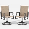 thumbnail image 3 of MRUAKA Patio Swivel Chairs Set of 2, Outdoor Dining Chairs Mid Back All Weather Breathable Textilene Outdoor Swivel Chairs with Metal Rocking Frame for Lawn Garden Backyard Deck, Khaki, 3 of 8