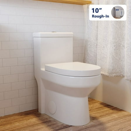 DeerValley DV-1F52812R Compact Liberty Dual Flush Elongated One-Piece Toilet, White (Seat Included)