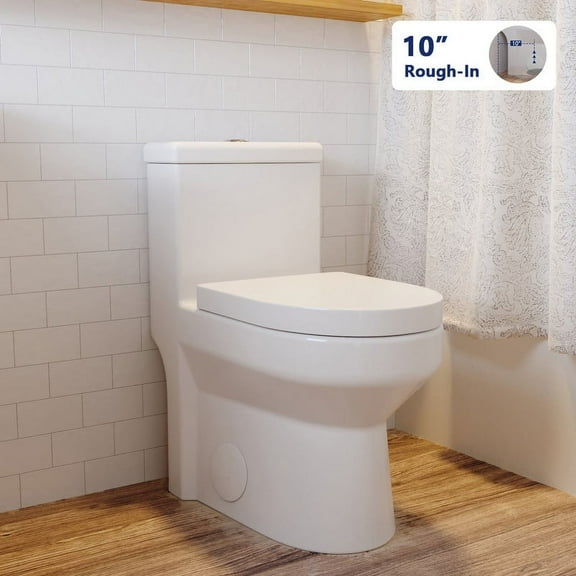 DeerValley DV-1F52812R Compact Liberty Dual Flush Elongated One-Piece Toilet, White (Seat Included)