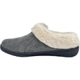 thumbnail image 2 of Clarks Womens Suede Leather Slipper with Gore and Bungee JMH2213 - Warm Plush Faux Fur Lining - Indoor Outdoor House Slippers For Women (Grey Premium Suede, 7), 2 of 5