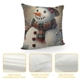 thumbnail image 4 of Orinice Snowman Hat Scarf Graphic Decorative Cotton Linen Pillow Cover for Home Couch Living Room Sofa Christmas Winter Short Plush 1PC 22x22in, 4 of 5