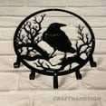 thumbnail image 4 of Craftnamesign Custom Raven Metal Key Holder, Crow Moon Metal Sign, Raven Metal Key Hanger, 4 of 5