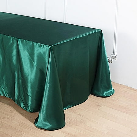 

BalsaCircle 90 x 132 Satin Rectangular Tablecloth Hunter Green