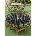 thumbnail image 3 of Outdoor Tablecloth with Umbrella Hole & Zipper, Black Striped Round Tablecloth 60 Inch, Farmhouse Stripes Modern Vintage Patio Table Cover Waterproof Table Cloth for Picnic/Party, 3 of 7