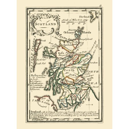 Historic Map - Scotland Old Regions - Vintage Wall Art