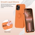 thumbnail image 2 of Compatible with iPhone 13 Pro Case 6.1 inch with Ring Kickstand | Liquid Silicone |Microfiber Linner| Anti-Scratch Full-Body Shockproof Protective Case for iPhone 13 Pro Women Girl-Bright Orange, 2 of 5