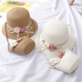thumbnail image 4 of Mchoice Baby Hat Girls Summer Wide Brim Hat Sun Beach Straw Flower Hats with Shoulder Bag Toddler Sun Hat with Straw Shoulder Bag, 4 of 5