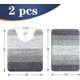 thumbnail image 2 of Juego de 2 alfombras de baño de microfibra suave y absorbente y tapete de inodoro con contorno en forma de U, antideslizantes, lavables a máquina, suaves y peludas (61 x 40 cm + 61 x 50 cm, gris), 2 of 5