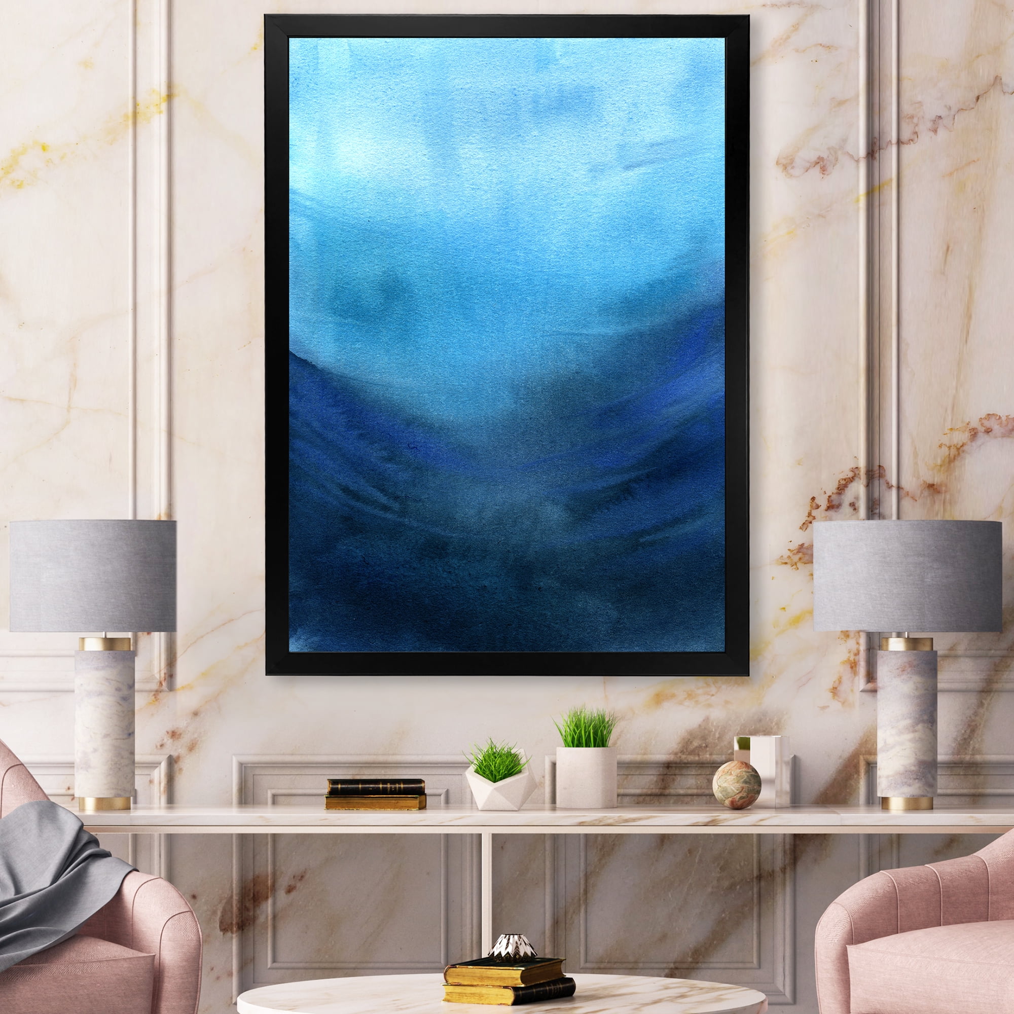 Designart 'Aquatic Underwater Compostion' Nautical & Coastal Framed Art Print
