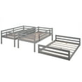 thumbnail image 6 of Harper & Bright Designs Twin Over Twin Over Full Triple Bunk Bed, Wood Triple Bed with Convertible Ladder and Slide, Bunk Bed with Slide (Twin/Twin/Full with Slide, Gray), 6 of 10