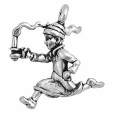 

Sterling Silver 18 .8mm Box Chain 3D Wee Willie Winky In His Nightgown Pendant Necklace
