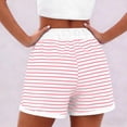 thumbnail image 3 of DxhmoneyHX Womens Striped Drawstring Shorts Casual Elastic Waist Lightweight Soft Comfy Pocketed Summer Vacation Beach Holiday Travel Shorts, 3 of 5