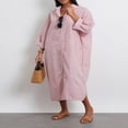 thumbnail image 3 of Robe Chemise pour Femmes à Manches Longues et Col Rabattu à Rayures, 3 of 9