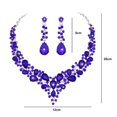thumbnail image 2 of Washranp Women Faux Crystal Teardrop Inlaid Rhinestone Hollow Necklace Dangle Earrings Set for Jewelry Wedding Accessory, 2 of 4