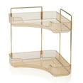 thumbnail image 7 of Logianis 2-Tier Bathroom Corner Organizer Countertop Organizer Countertop Storage Vanity Trays Gold, 7 of 7