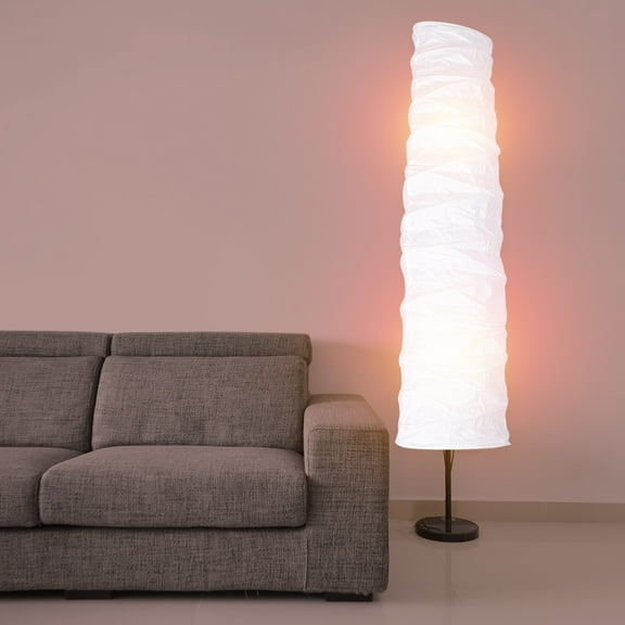 HAKIDZEL 1Set Paper Lampshade Replacement Shade for Floor Lamp Oval Flat Shape White 12x4in