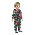 thumbnail image 3 of Odeerbi Christmas Onesie Pajamas for Family Holiday Sleep Jumpsuit Long Sleeve Family Christmas Pajamas Matching Sets Toddler Fashion Printed Hooded Jumpsuit Sleepwear PJs Set Green, 3 of 5