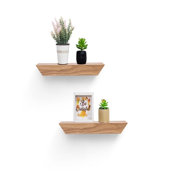 TOPCOMFY Floating Shelves 11.81" Wall Mounted Wood Shelves for Bathroom Bedroom Living Room Kitchen Hanging Shelf for Books Storage Decor Maple