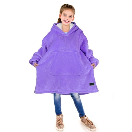 Oversized Sherpa Hoodie Sweatshirt Blanket,Super Soft Warm Comfortable Giant Hoody with Large Front Pocket,for Adults Men Women Teens