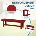 thumbnail image 3 of JUSTLET HDPE Outdoor 2-Person Dining Bench, Durable and Weather-Resistant for Patio, Garden and Balcony Use, Dark Red, 3 of 8
