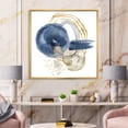 thumbnail image 2 of Abstract Black and Dark Blue Gold Underwater Life 36 in x 36 in Framed Painting Canvas Art Print, by Designart, 2 of 5