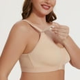 thumbnail image 6 of MELENECA Women's Front Closure Wirefree Post Surgery Plus Size Back Support Posture Bra Beige 34F, 6 of 6