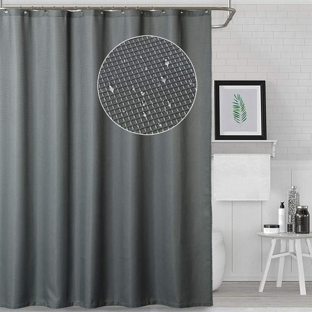 HOMERRY Shower Curtain 72"×96" Grommets Grey Waffle Weave Polyester