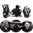 thumbnail image 2 of Paquete de 3 ambientadores para coche con clip para ventilación, aromaterapia para decoración interior de coche, con diseño de esqueleto fantasma de Halloween., 2 of 13