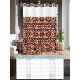 thumbnail image 6 of No Hook Cloth Fabric Shower Curtain with Snap in Liner, Red Brown Geometric Waterproof Shower Curtains Set with See Through Top Window, Ethnic Southwest Country Bath Curtains Shower 36"x78", 6 of 6