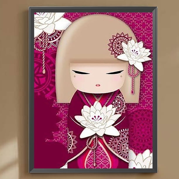 Cuadros Decorativos Pintura de diamante 5D DIY Taladro redondo completo Kit de niñas Decoración del hogar Arte Artesanía Wdftyju embutido en tela