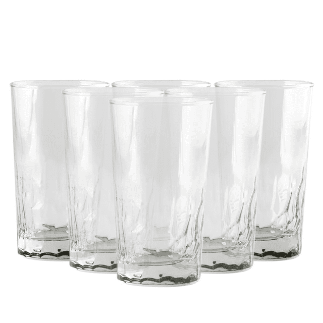 Vasos de Vidrio Cristar Tierra Juego de 6 Modernos 450 ml