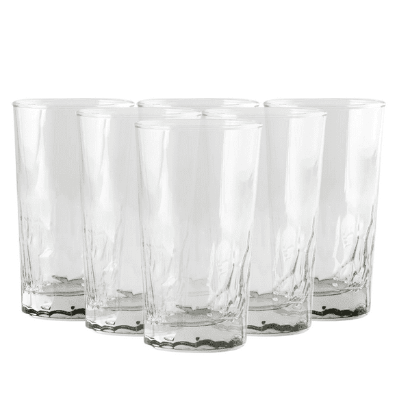 Vasos de Vidrio Cristar Tierra Juego de 6 Modernos 450 ml