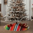 thumbnail image 5 of Daiia Mexican Serape Blanket Stripes Drawing Merry Christmas Tree Skirt , Xmas Large Lace-up Tree Skirt, Santa Snowflakes Rustic Home Decorations New Year Party Farmhouse Decor-30", 5 of 7