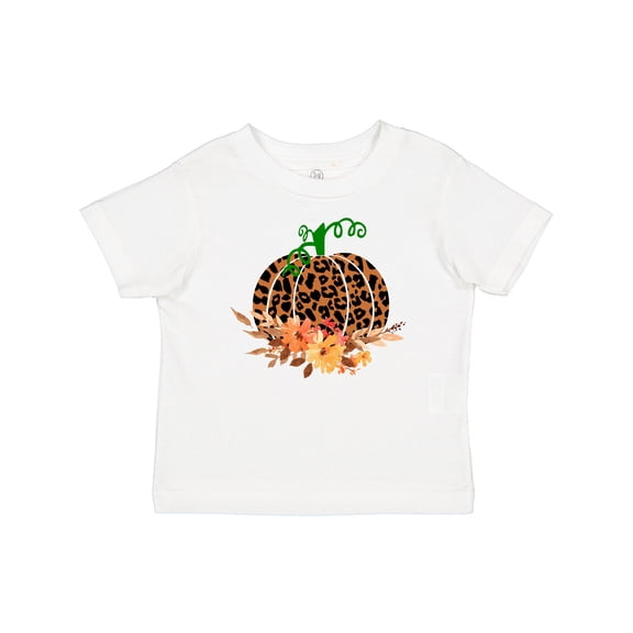 Inktastic Cheetah Print Pretty Pumpkin with Fall Leaves Boys or Girls Baby T-Shirt