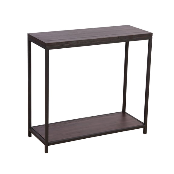 Eccostyle Rustic Bamboo Steel Entryway Table, Brown Matte