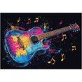 thumbnail image 4 of Rideaux Occultants Instrument de Musique Guitare, Notes Musicales Colorées Motif Imprimé 3D, Ensemble de 2 Panneaux Rideaux, Rideaux pour Chambre d'Enfant Garçon Fille Salon Chambre Décor (108 Pouces L x 84 Pouces H), 4 of 7