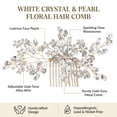 thumbnail image 5 of MIALLO Gold Wedding Hair Comb - Vintage Pearl & Crystal Bridal Headpiece - Hair Accessories for Bride Prom, 5 of 7