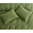 thumbnail image 5 of Chezmoi Collection Breeze 3-Piece Cotton Gauze Queen Duvet Cover Set, Olive Green Soft Washed Cotton Linen Like Textured Breathable Comforter Cover with Button Closure, 5 of 9
